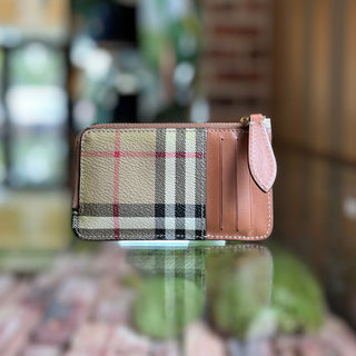 BURBERRY House Check Canvas Key Holder Pouch