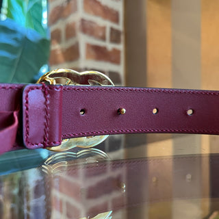 GUCCI GG Marmont Buckle Red Leather Belt 75.30