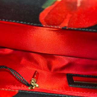 DOLCE&GABBANA Black Floral Satin Clutch