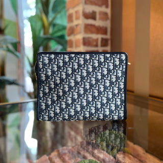 DIOR 30 Montaigne Dea Blue Dior Oblique Jacquard Pouch Bag