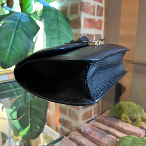 VALENTINO Black Leather Glam Lock Medium Flap Bag TS3119