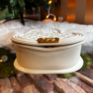 CHANEL White Caviar Messenger Bag