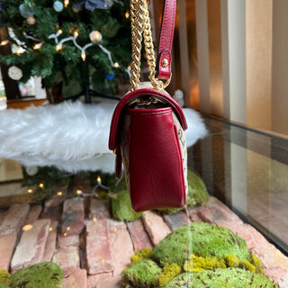 GUCCI GG Marmont Diagonal Quilted GG Canvas Flap Crossbody Bag