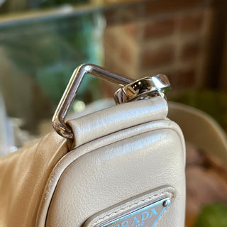 PRADA Small Triangle Logo Leather Zip Crossbody Bag