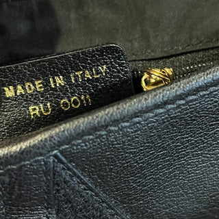 CHRISTIAN DIOR Saddle Black Leather Vintage Double Shoulder Bag