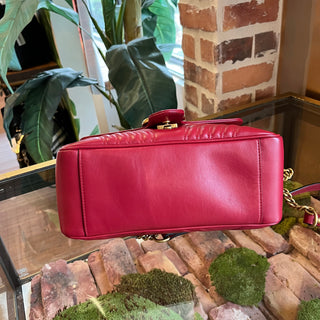 GUCCI Marmont Small Red Quilted Leather Top Handle Bag