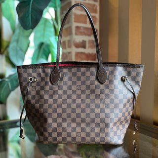 LOUIS VUITTON Neverfull MM Damier Ebene Brown Canvas Tote Bag