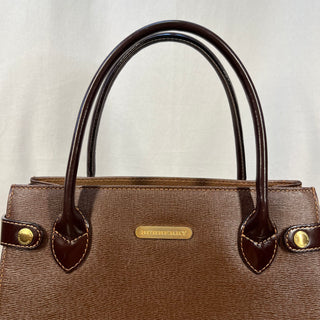 BURBERRY Vintage Haymarket Check Shadow Horse Brown Tote