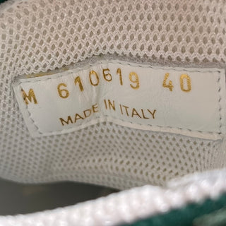 SAINT LAURENT White Green Mesh Leather High Tops SZ 40 (US 10)