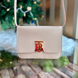 BURBERRY Small TB Leather Pink Crossbody
