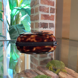 CHANEL Vintage Brown Tortoise Shell Interlocking CC Clutch Bag