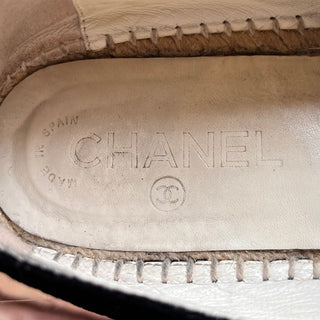 CHANEL CC Black Velvet Grosgrain Espadrilles SZ 41 (US 11)