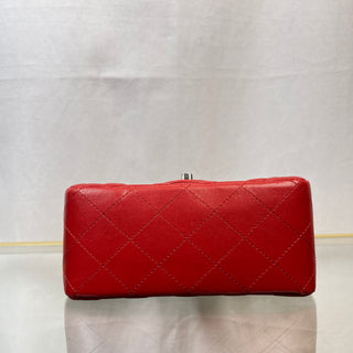 CHANEL Flap Mini Red Lambskin Quilted Shoulder Bag