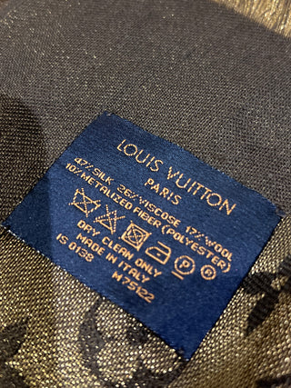 LOUIS VUITTON Brown Monogram Shine Shawl
