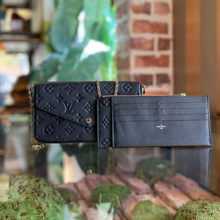 LOUIS VUITTON Pochette Felicie Black Empreinte Leather Crossbody