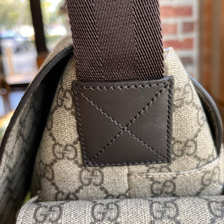 GUCCI Beige Ebony GG Supreme Canvas Diaper Bag