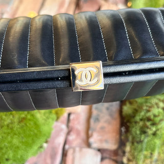 CHANEL Mademoiselle Lambskin Vertical Quilted Clutch