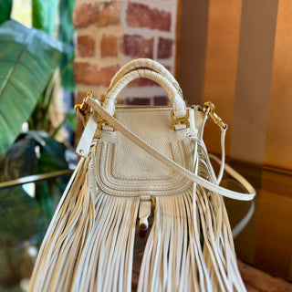 CHLOE White Fringe Mini Marcie