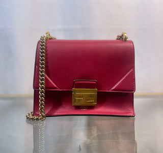 FENDI Grace Matte Kan U Red Shoulder Bag