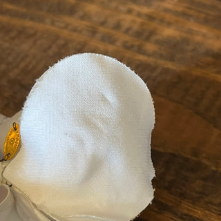 CHANEL Camellia White Fabric Pin Brooch