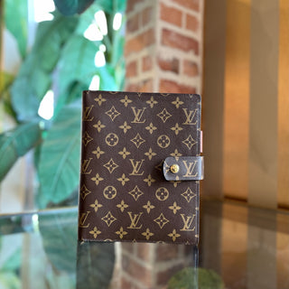LOUIS VUITTON Brown Monogram Canvas Large Ring Agenda Cover