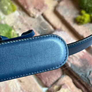 GUCCI Interlocking G Navy Blue Leather Belt 100/40(12US)
