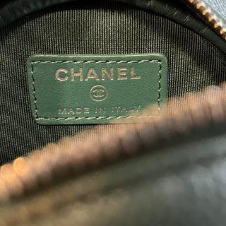 CHANEL Caviar Quilted Round Chain Crossbody Bag