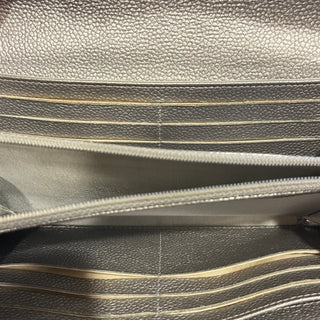 CHANEL Classic Silver Metallic Quilted Flap Wallet