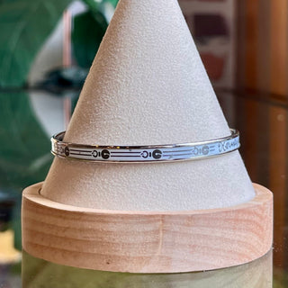 HERMES Fantaisie d'Etriers White Enamel Bangle