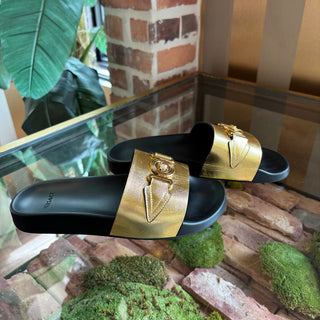 VERSACE Gold Tribute Slides SZ 39