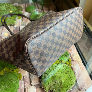 LOUIS VUITTON Neverfull MM Damier Ebene Brown Canvas Tote Bag