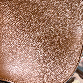 CHLOE Marcie Saddle Mini Brown Grained Calfskin Leather Shoulder Bag