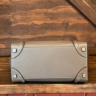 CELINE Luggage Micro Grey Drummed Calfskin Tote