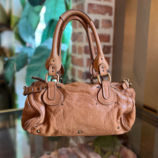 CHLOÉ Paddington Brown Calfskin Leather Satchel Bag