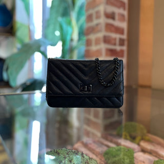 CHANEL So Black Reissue Chevron Wallet on Chain