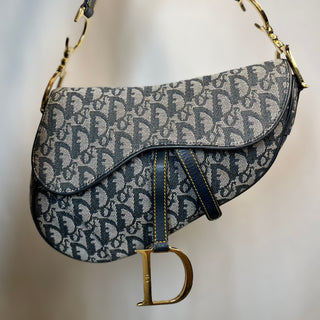 DIOR Vintage Oblique Canvas Saddle Bag TS3747