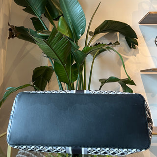 TORY BURCH Geo Logo Stripe Black Tote Bag