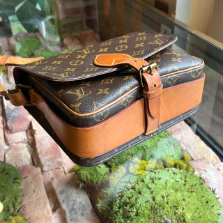 LOUIS VUITTON Cartouchiere Brown Monogram Canvas Vintage Crossbody Bag