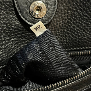PRADA Black Vitello Phenix Leather Tote