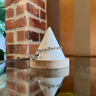 GUCCI GG Sterling Silver Interlocking Pendant Bracelet