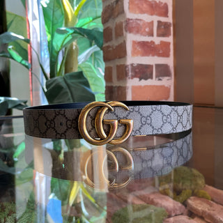 GUCCI Reversible Beige Ebony GG Supreme Canvas Belt SZ85/34(6US)