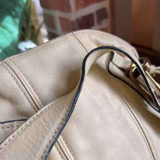 CHLOE Paraty Medium White Leather Top Handle Bag