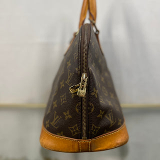 LOUIS VUITTON Alma MM Brown Monogram Canvas Vintage Satchel Bag