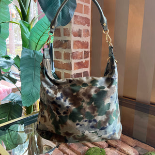 MZ WALLACE Camo Green Canvas Hobo