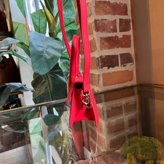 JACQUEMUS Le Chiquito Red Rubberized Calfskin Leather Top Handle