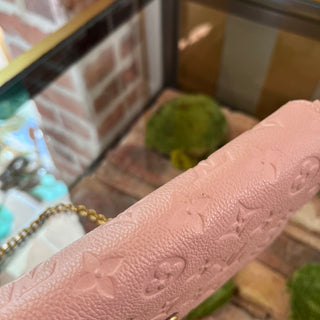 LOUIS VUITTON Pochette Felicie Pink Empreinte Leather Crossbody