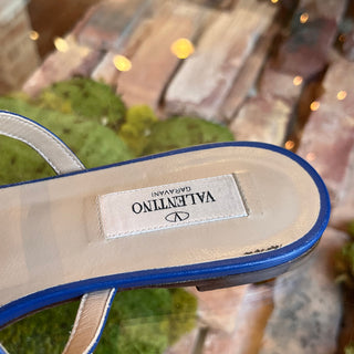VALENTINO Rockstud Royal Blue Leather Sandals SZ36.5(6.5US)
