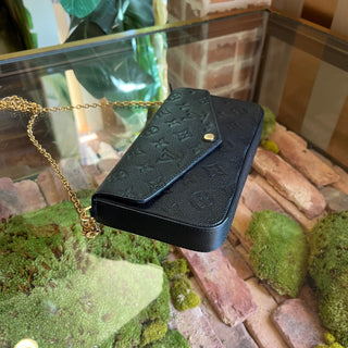 LOUIS VUITTON Pochette Felicie Black Empreinte Leather Crossbody