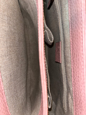 GUCCI Dollar Calfskin Small Interlocking G Shoulder Bag Soft Pink 1205652