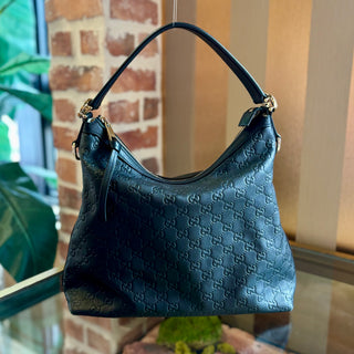 GUCCI Black Embossed Miss GG Hobo